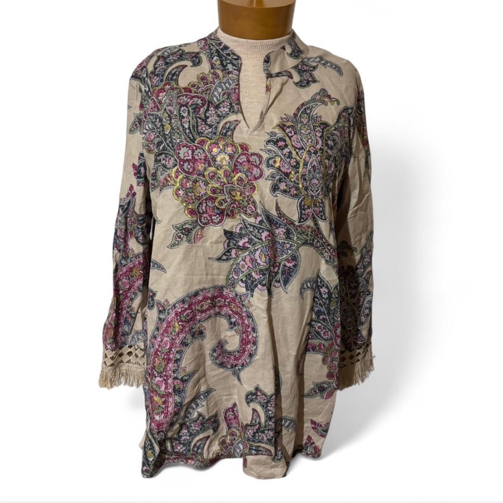 Charter Club Beige Paisley Tunic